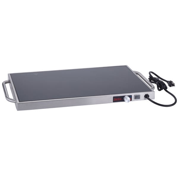 Warming Tray 24" Tempered Glass Silver Stainless Steel 230W