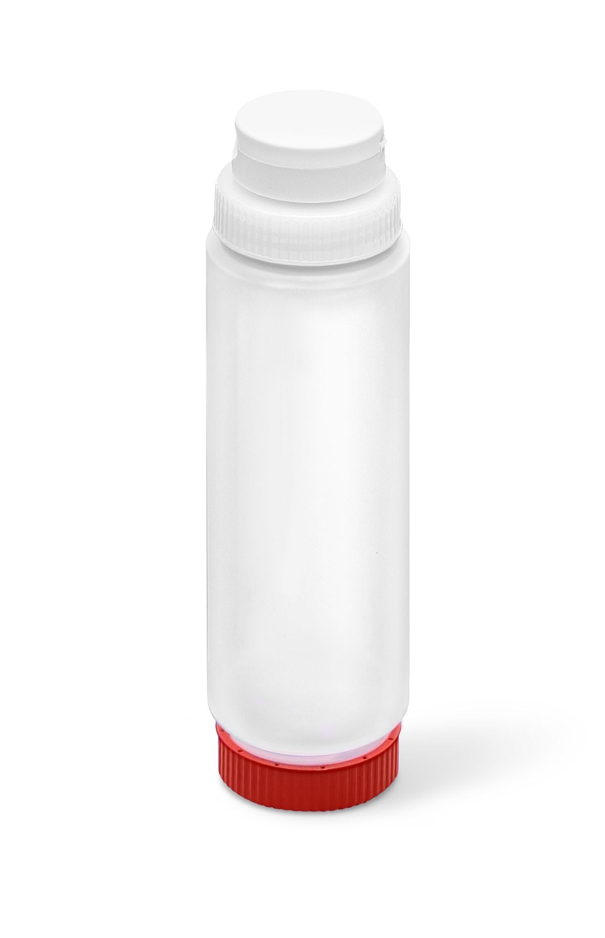 24 oz. Traex® Fifo Clear Squeeze Dispenser with White Flowcut™ Cap and Red Base Cap