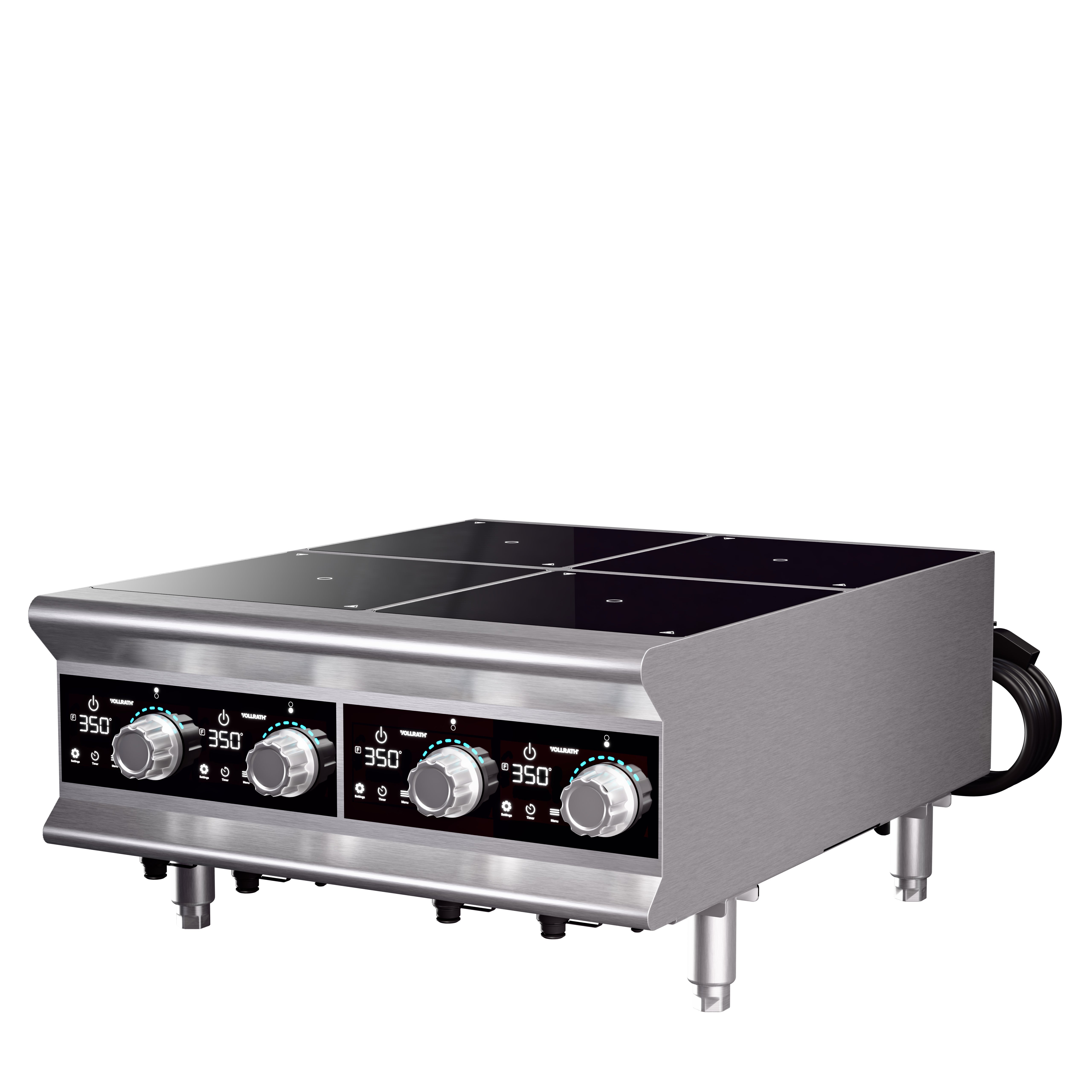 208- To 240V Four-Hob Heavy-Duty induction Range with Temperature Control Probe and Programs