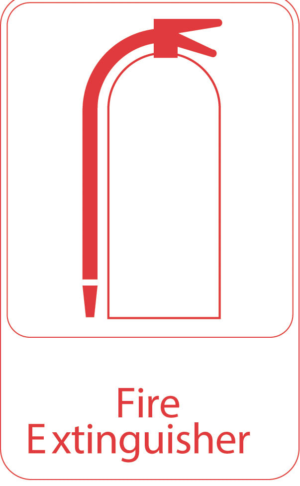 Symbol Sign - Fire Extinguisher White with Red