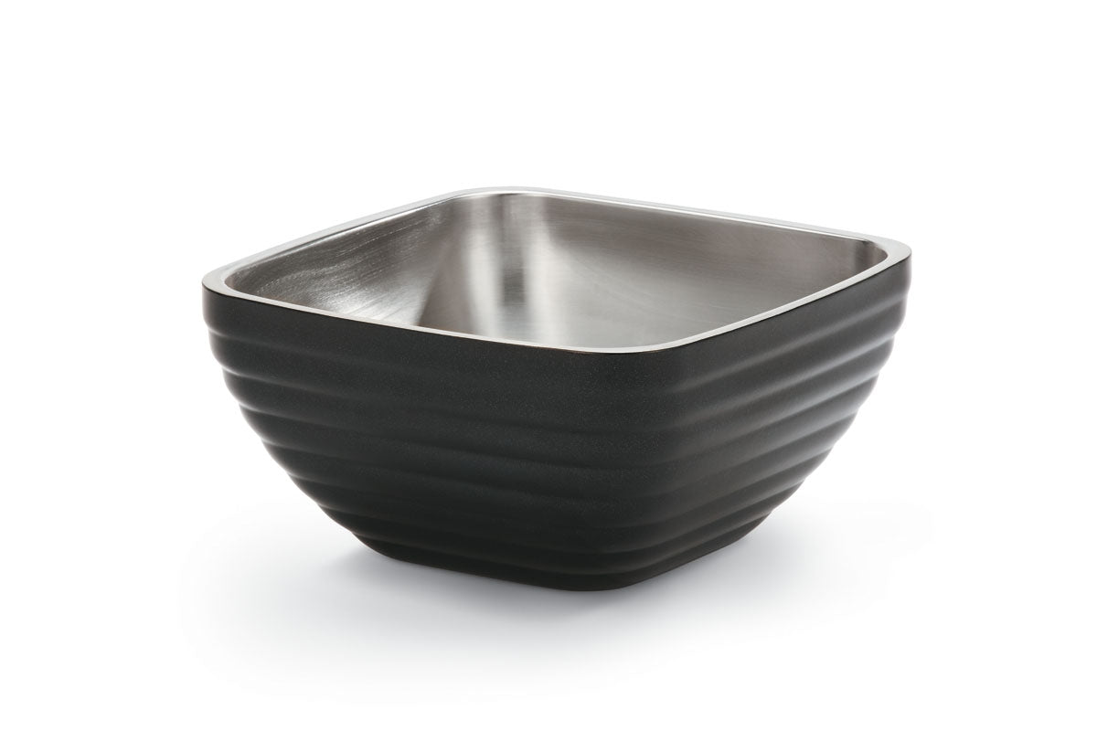 1.8-quart Square Colored Double-Wall Insulated Serving Bowl in Black Black