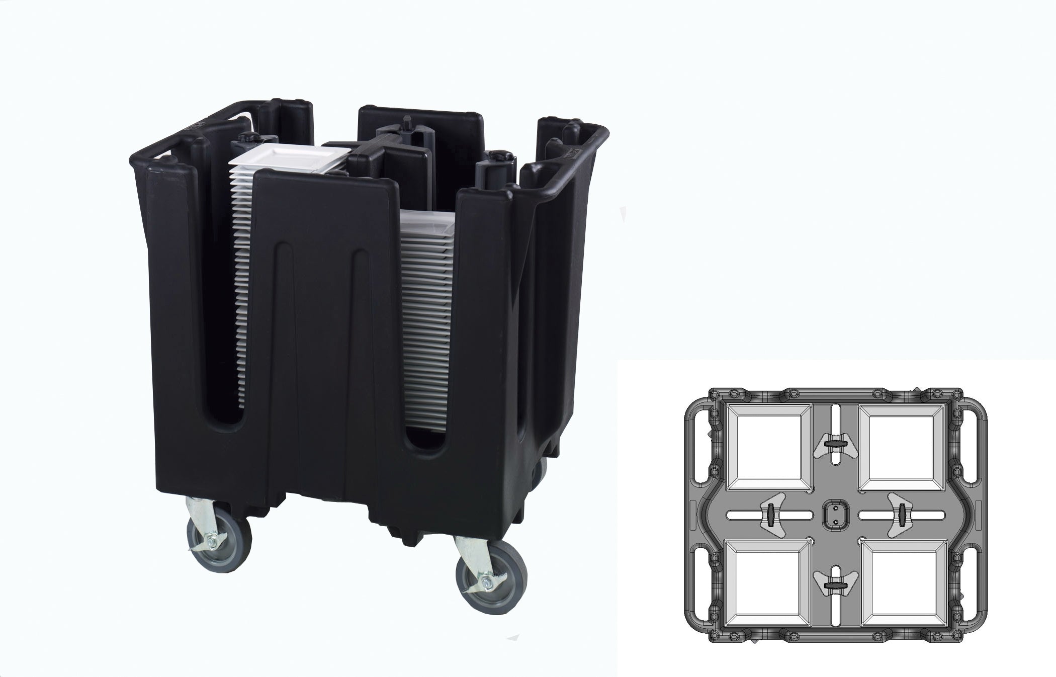 Traex® Adjustable Dish Caddy for 8 to 9 1⁄2 (20.3 24.1) to square plates/bowls