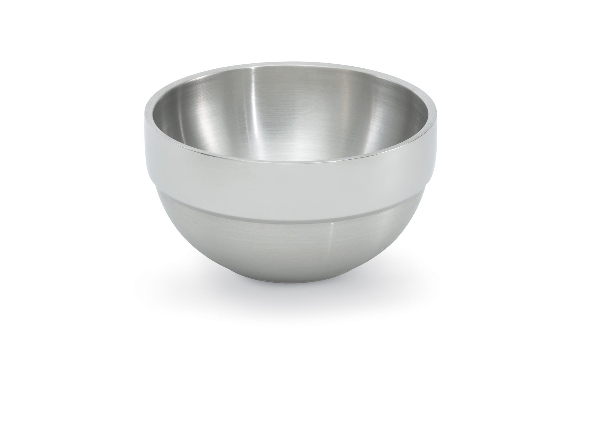 Satin Finish Double-Wall Bowls with Contrasting Mirror Finish Ring 3.4 QT