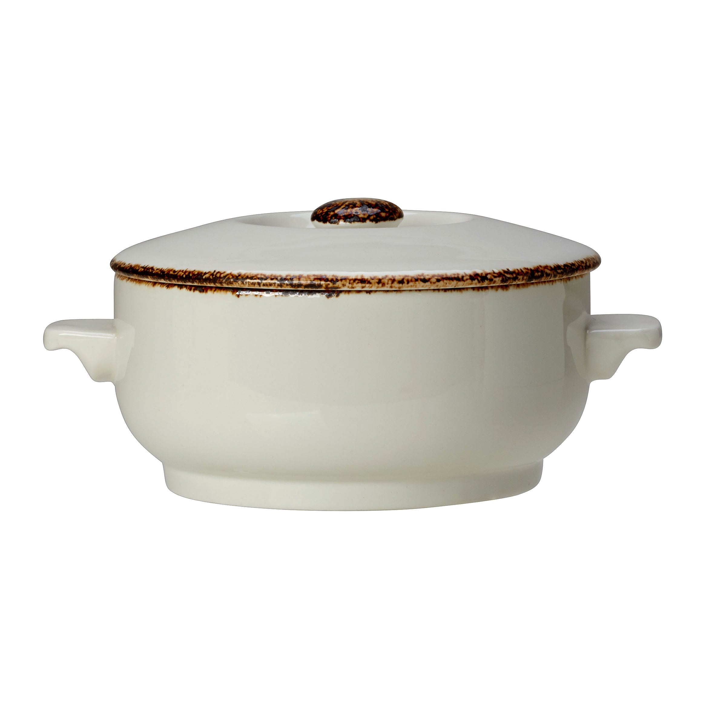 Soup Bowl Cover 4.87" Dia. L 4.875" W 4.875" Brown Dapple