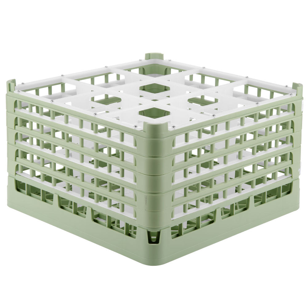 9-compartment XXX-tall plus Signature full-size compartment rack in Light Green and top extender in Light Green