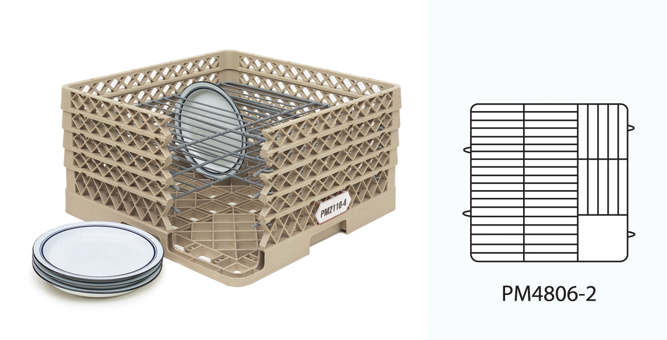 Traex® Plate Crate® Warewashing System with two extenders