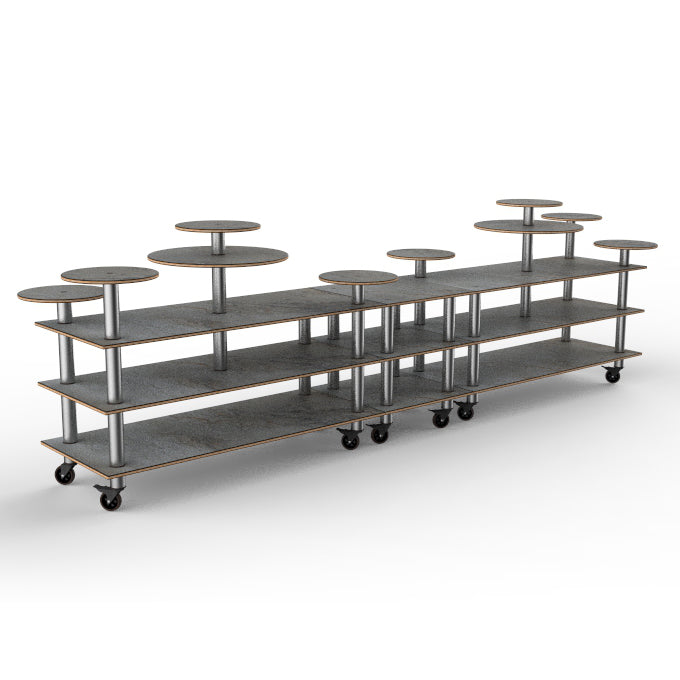 Multi-Height Display Station L 180.5" W 38.0" Modular