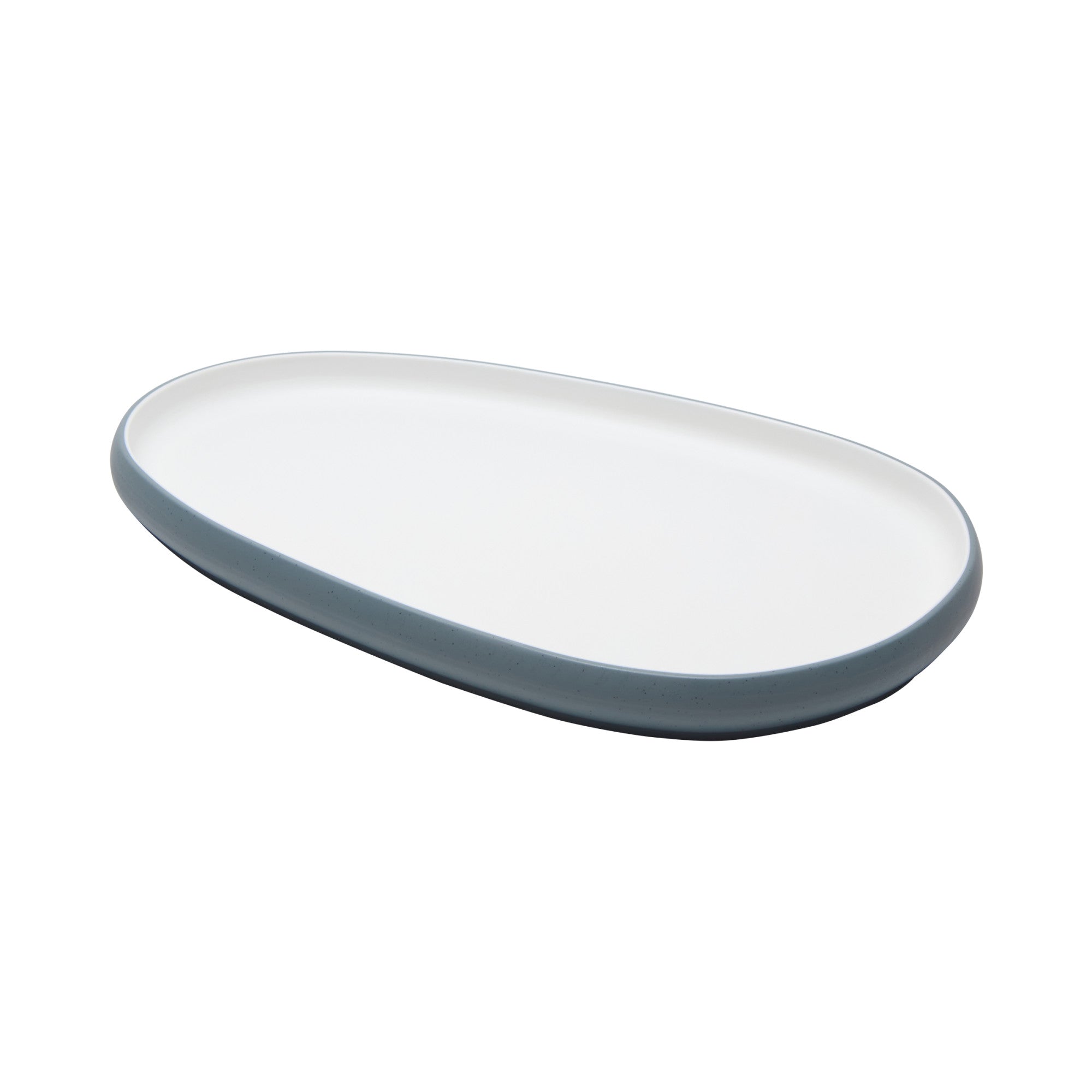 Cheforward Hatch 12.7" Oblong Melamine Platter, Touch of Honey/Bluejay