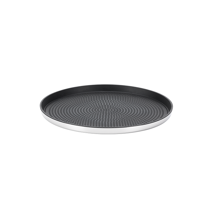 Non-Slip Round Serving Tray, 9.25", Silver