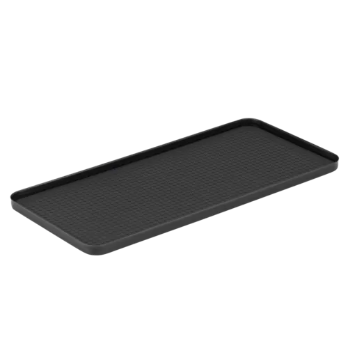 Non-Slip Cocktail Serving Tray, 11" x 5", Black