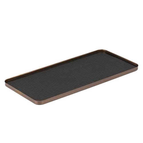 Non-Slip Cocktail Serving Tray, 11" x 5", Gold