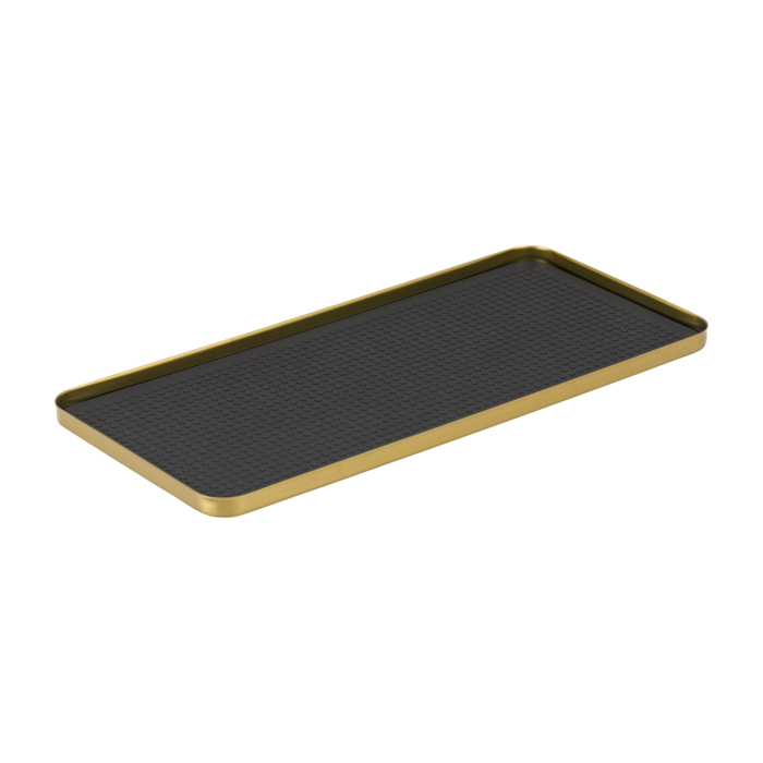 Non-Slip Cocktail Serving Tray, 11" x 5", Vintage Gold