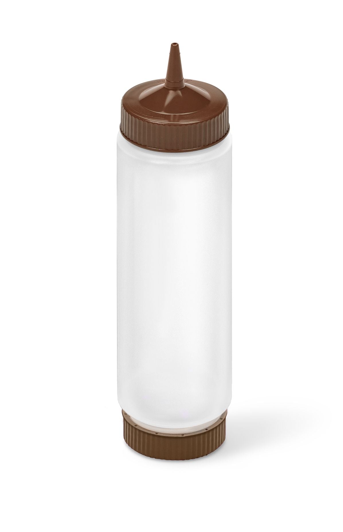 24 oz. Traex® Fifo Clear Squeeze Dispenser with Brown Single Tip and Base Cap