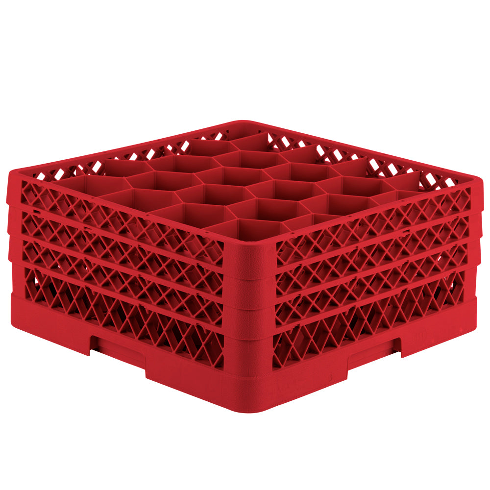 Traex® Full-Size Rack Max® Compartment Racks with 20 Hexagon shaped compartments and three extenders in Red