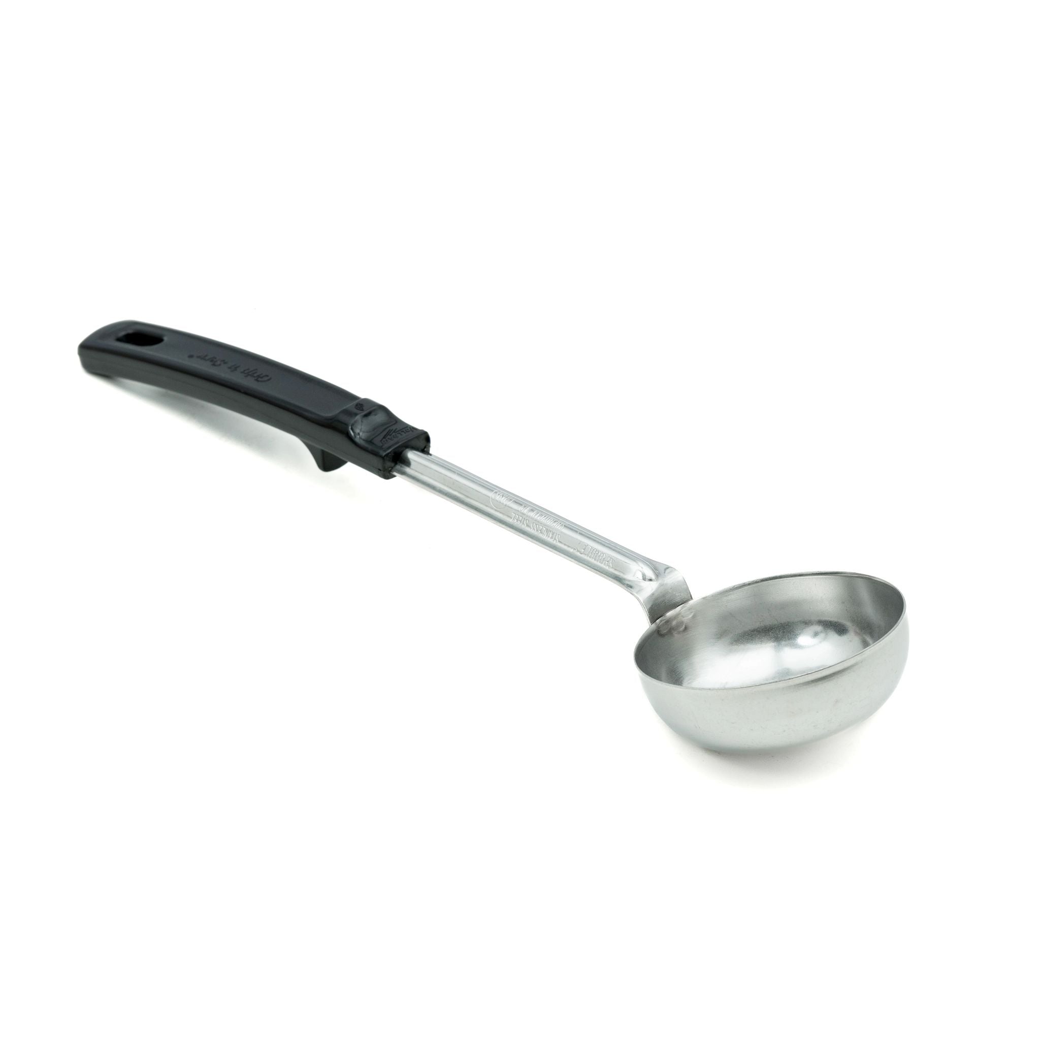 4 oz. Solid Round Spoodle® Utensil with Black Grip 'N Serv® Handle