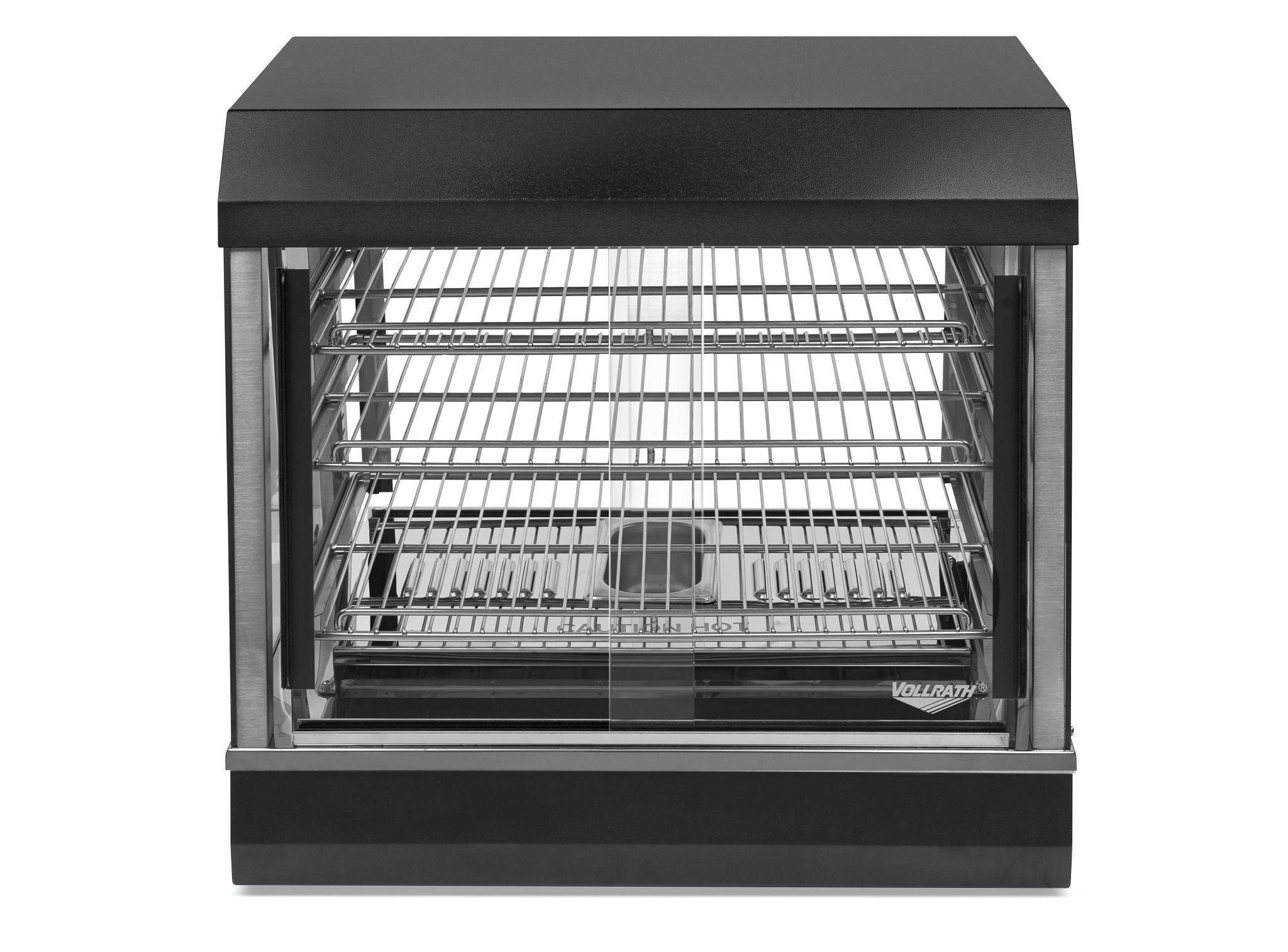 26-Inch-Wide 120-Volt Angled-Front Heated Display Case with Front and Rear Access In Black
