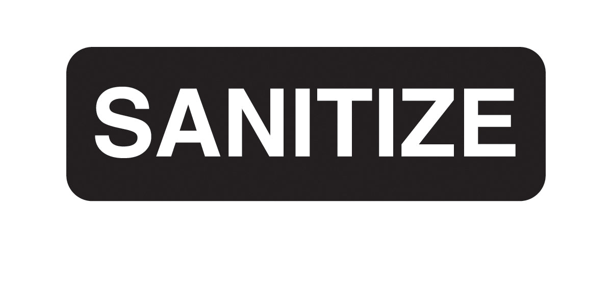 Sanitize contemporary English symbol sign