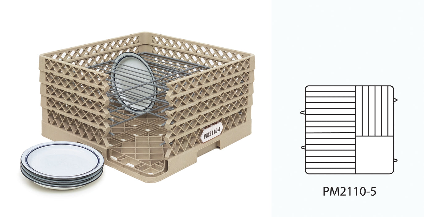 Traex® Plate Crate® Warewashing System with five extenders