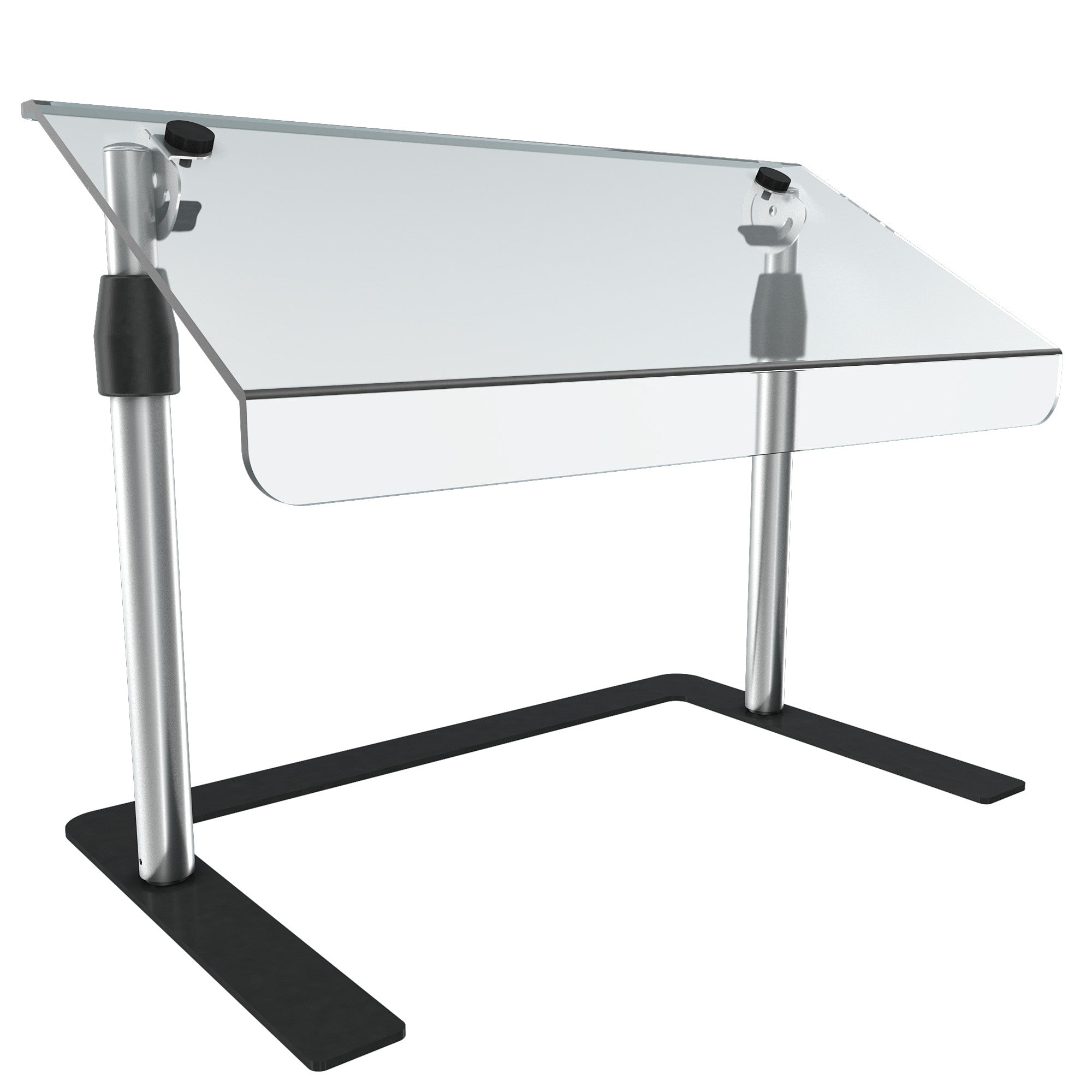 24-inch-Wide Mobile Adjustable Breath Guard with Angled Acrylic Panel