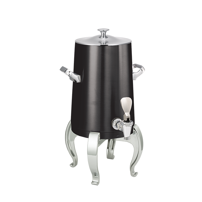 Flame Free™ Thermo-Urn™ 1.5-Gallon Vacuum Insulated Urn with Regal Legs and Classic Lid in  Brushed Stainless Black Onyx