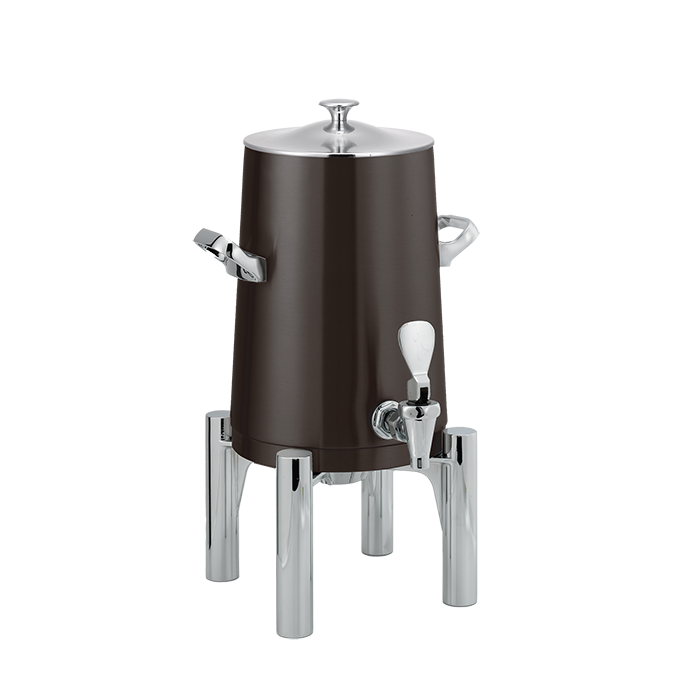 Flame Free™ Thermo-Urn™ 1.5-Gallon Vacuum Insulated Urn with Round Legs and Classic Lid in Brushed Stainless Black Onyx