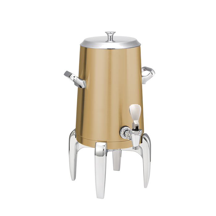 Flame Free™ Thermo-Urn™ 1.5-Gallon Vacuum Insulated Urn with Modern Legs and Flat Lid in Vintage Gold