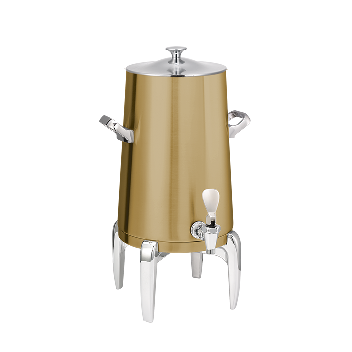 Flame Free™ Thermo-Urn™ 3-Gallon Vacuum Insulated Urn with Modern Legs and Classic Lid in Vintage Gold