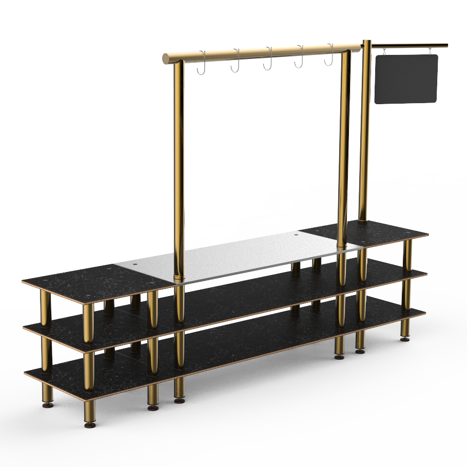 Pro Salsa Bar Station L 130.0" W 29.5" Modular
