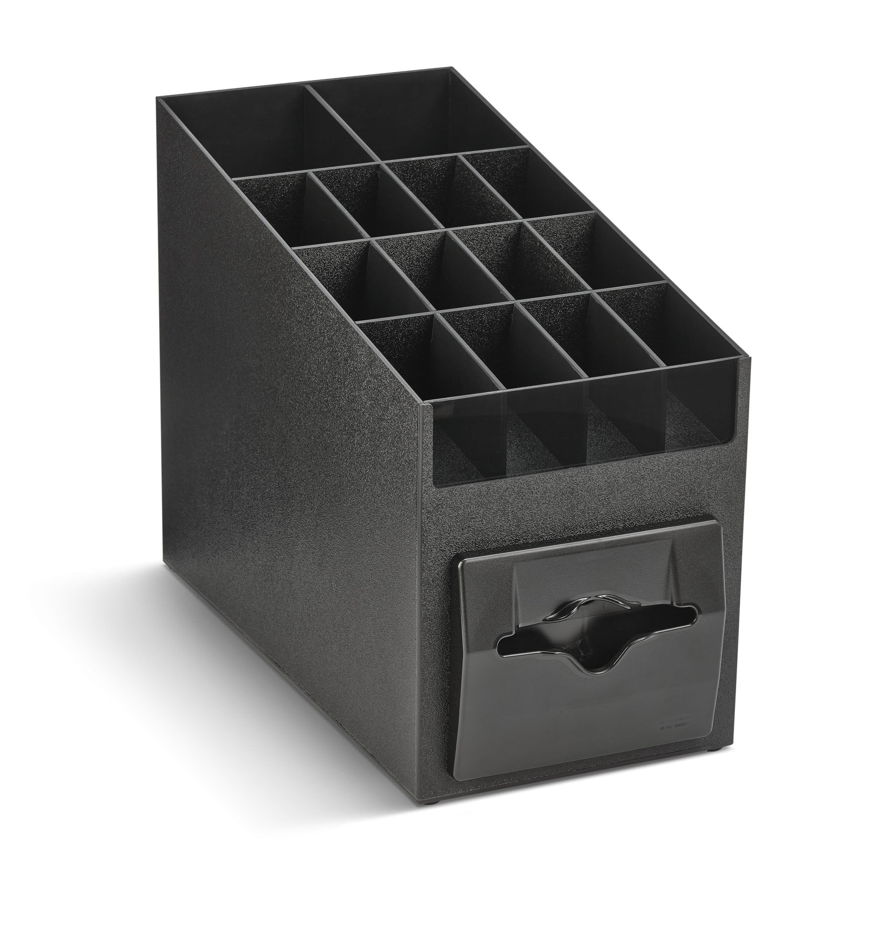 Countertop napkin dispenser with 12-compartment adjustable cup, lid and condiment organizer
