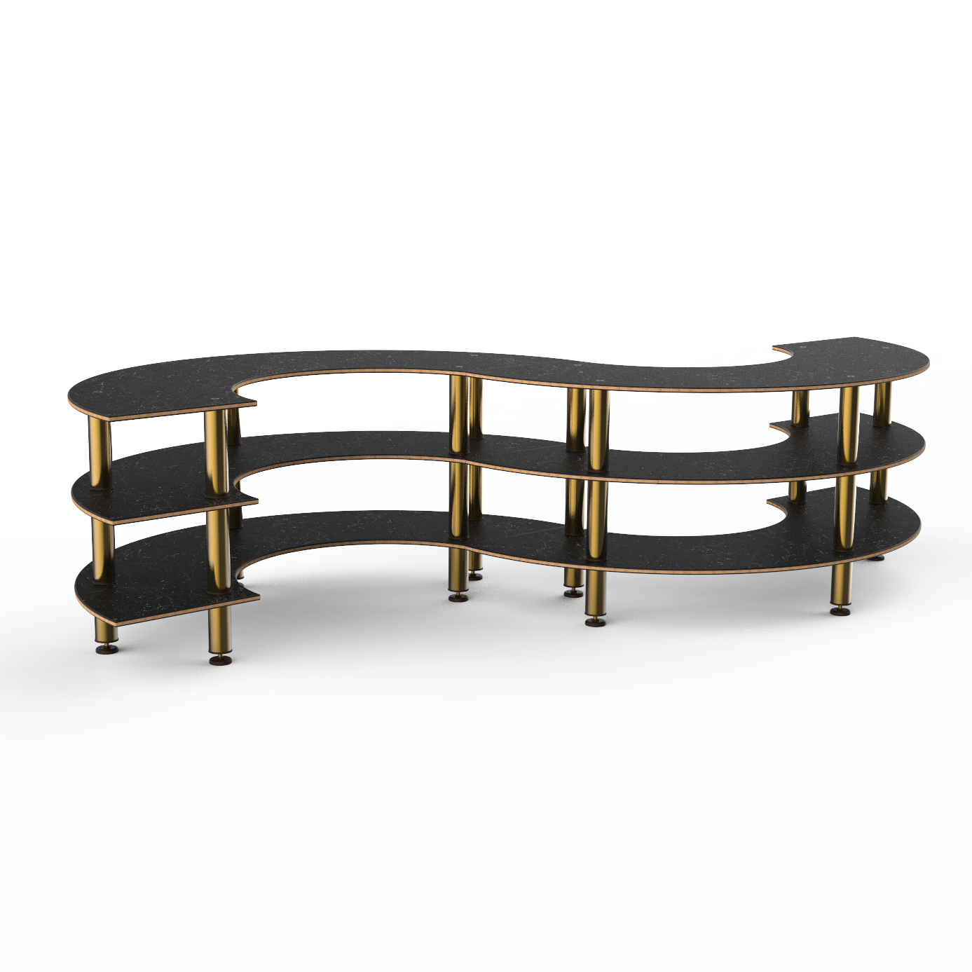 Small S Buffet Station L 141.0" W 76.0" Modular