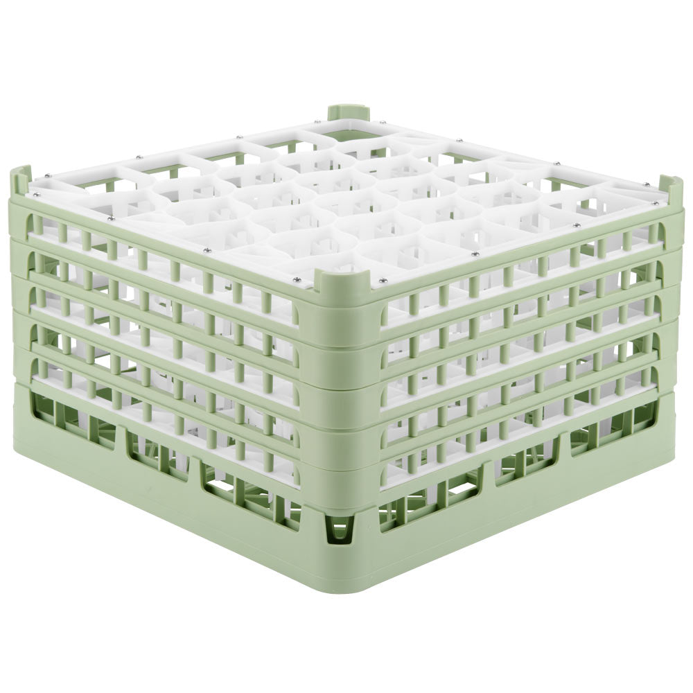 Signature Lemon Drop™ 30 compartment rack with xxx-tall height in Light Green and top extender in Light Green