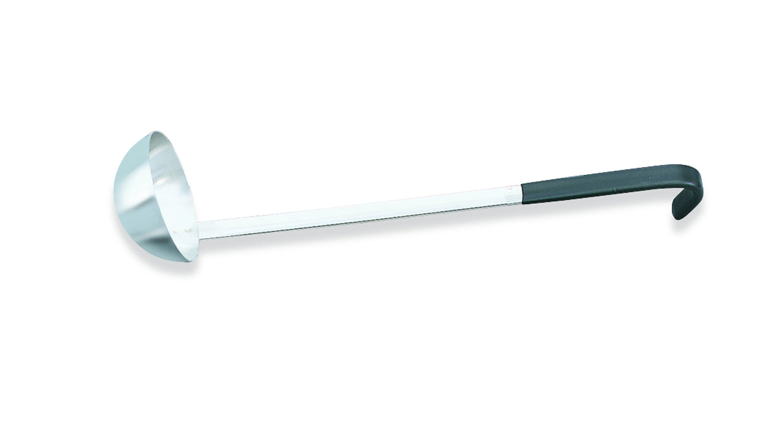 3-ounce heavy-duty stainless steel ladle with black Kool-Touch® handle