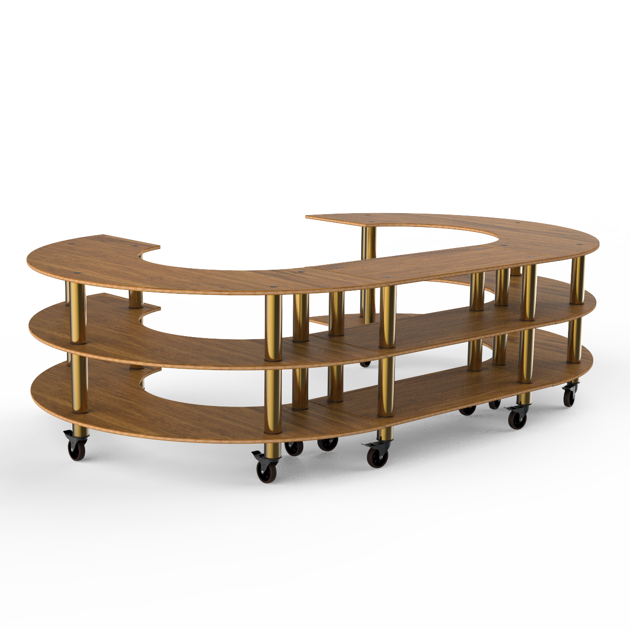 Kidney Shape Closed Stadium Station L 129.0" W 81.5" Modular