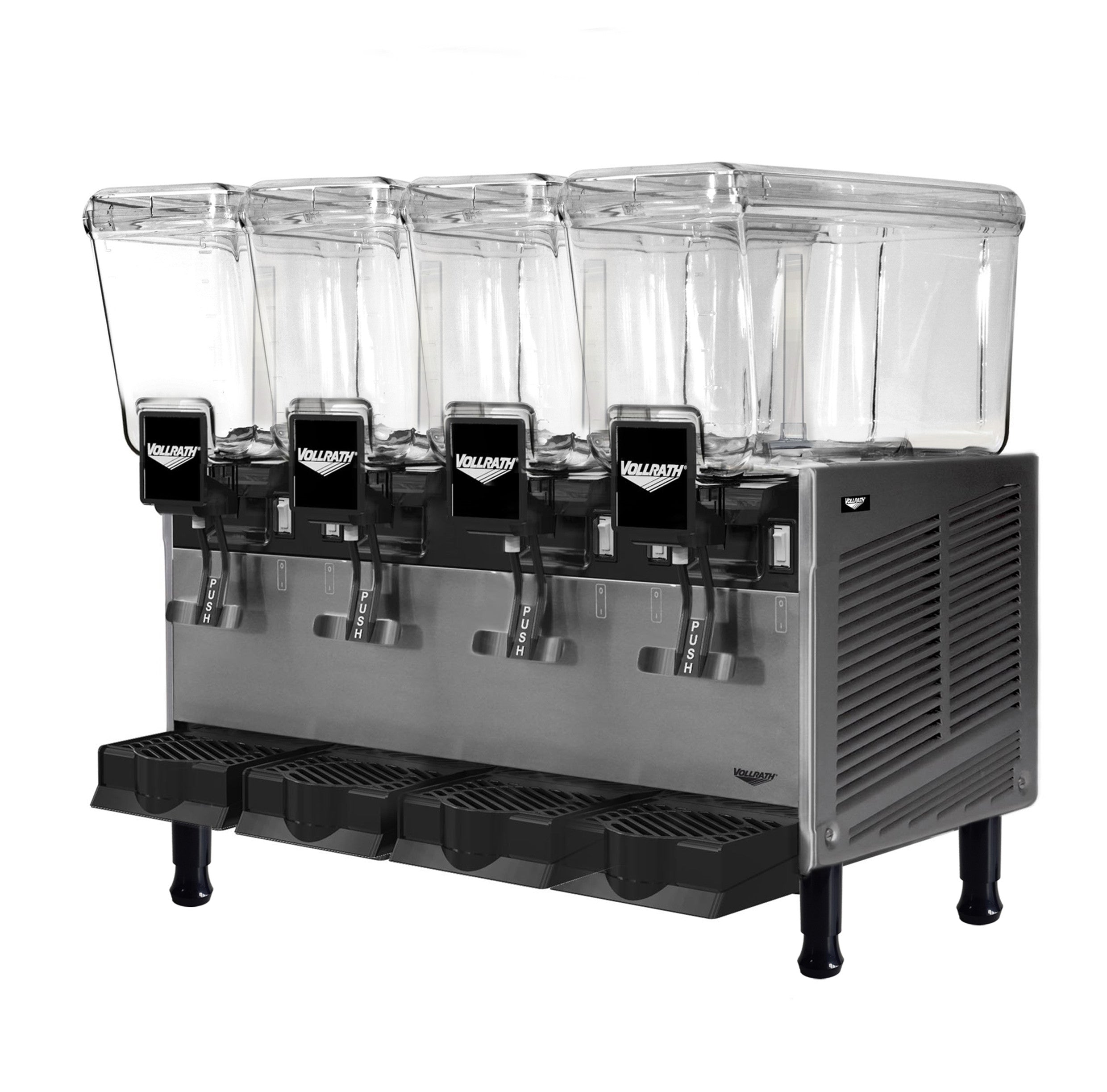 Refrigerated Beverage Dispenser with Four 3.17-Gallon Bowls and Fountain Spray Circulation, 115V