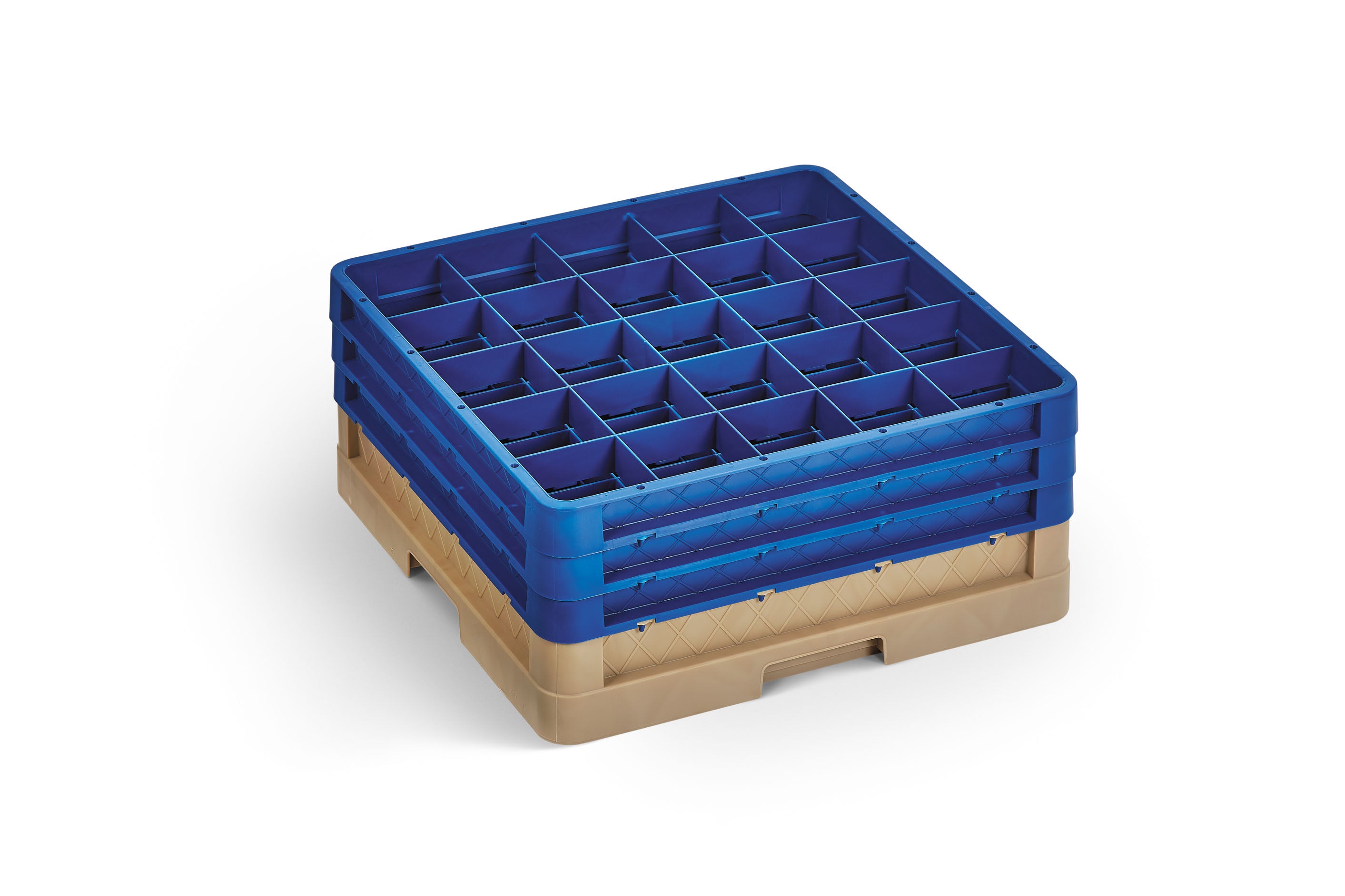 Full-Size Traex® Closed Wall 25  Compartment Rack with Four Extenders in Beige