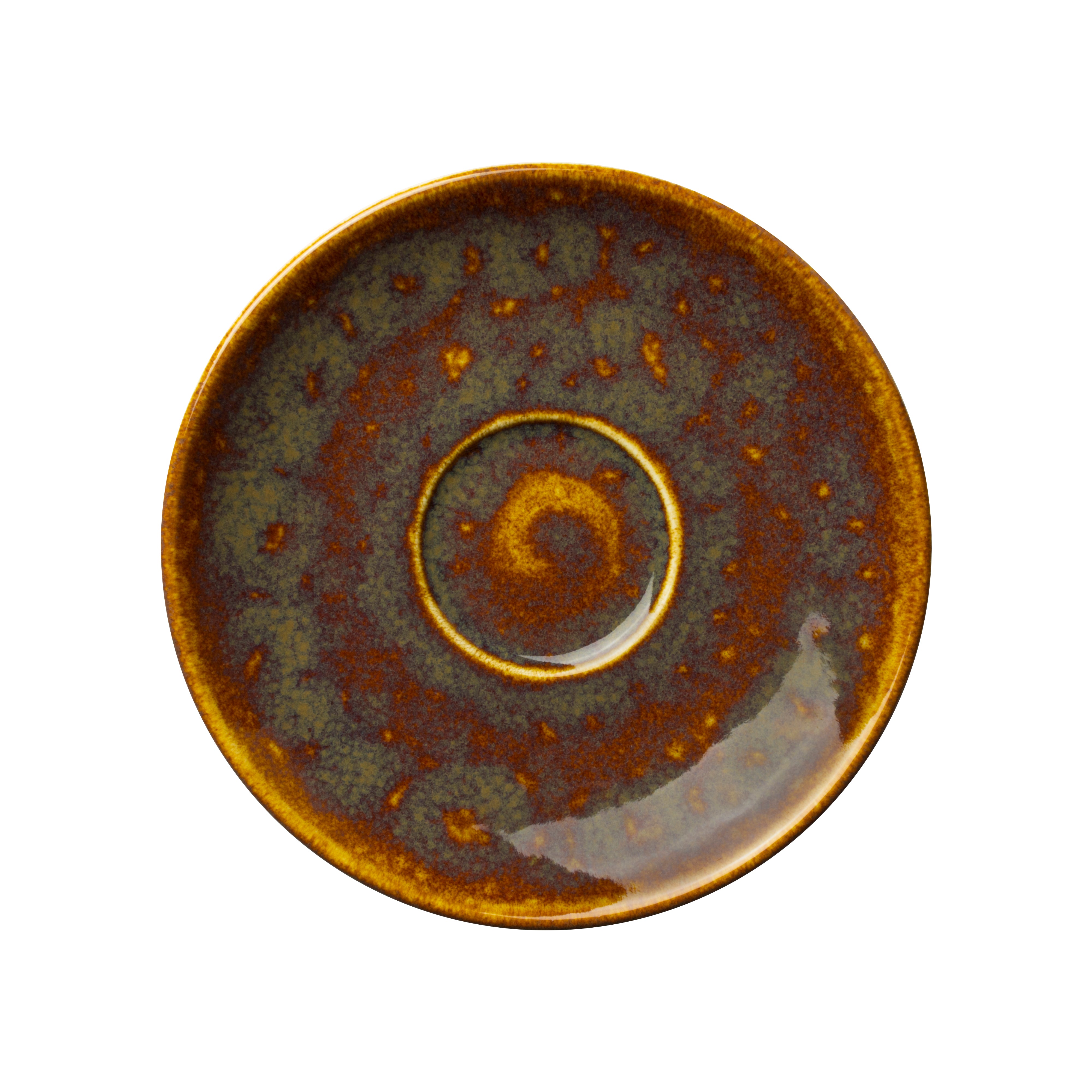 Liv Saucer 6.0" Dia. Vesuvius Amber