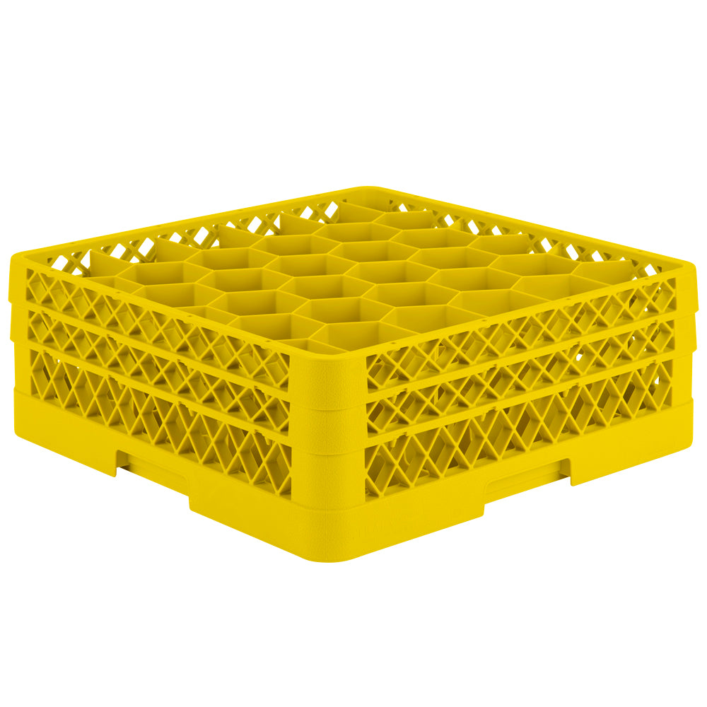 Traex® Full-Size Rack Max® 30 compartment rack with two extenders in Yellow