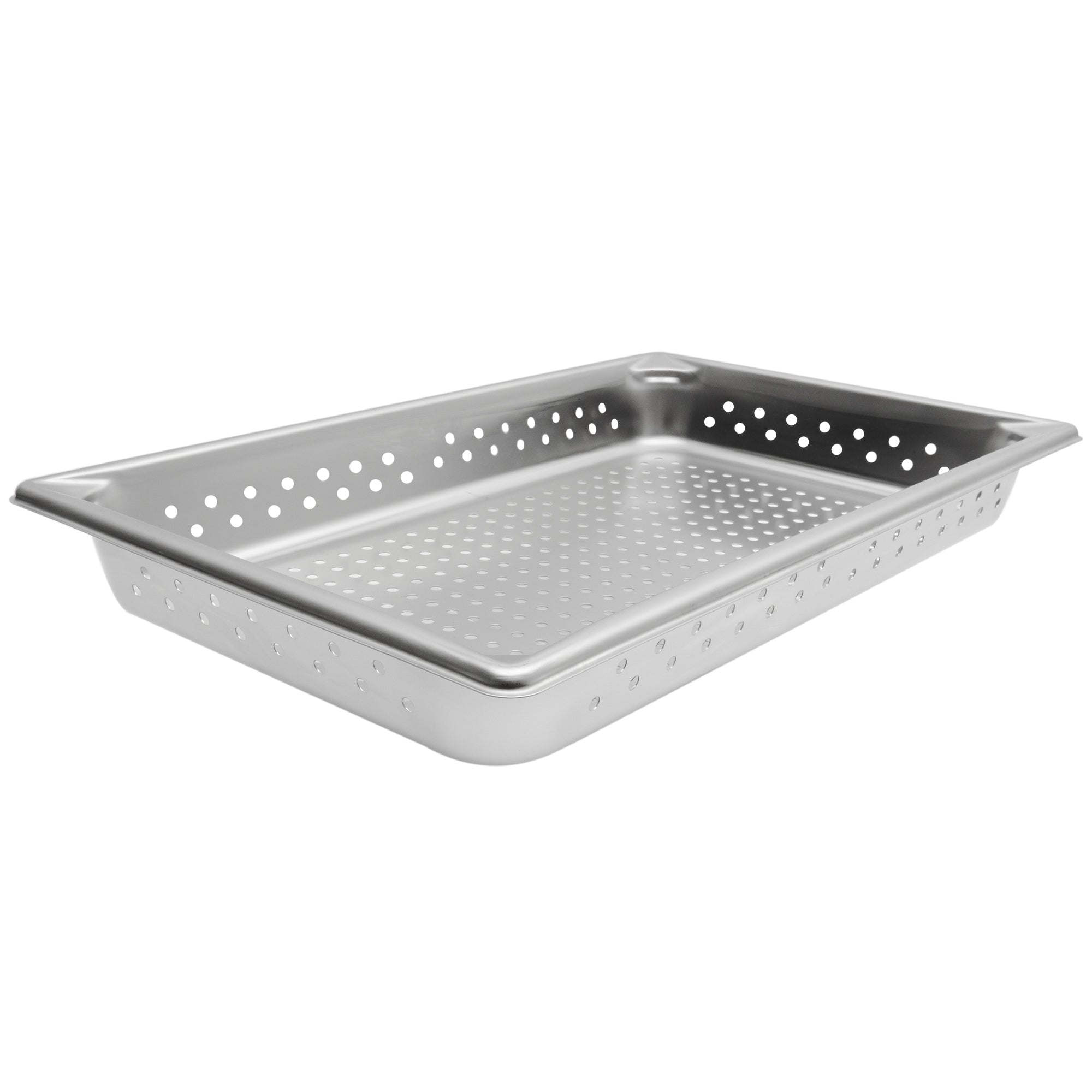 Full-size 2 ½-inch-deep Super Pan V® perforated stainless steel steam table pan