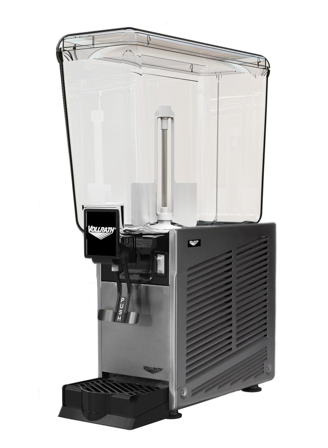 Refrigerated Beverage Dispenser with One 5.28-Gallon Bowl and Stirring Paddle Circulation, 115V