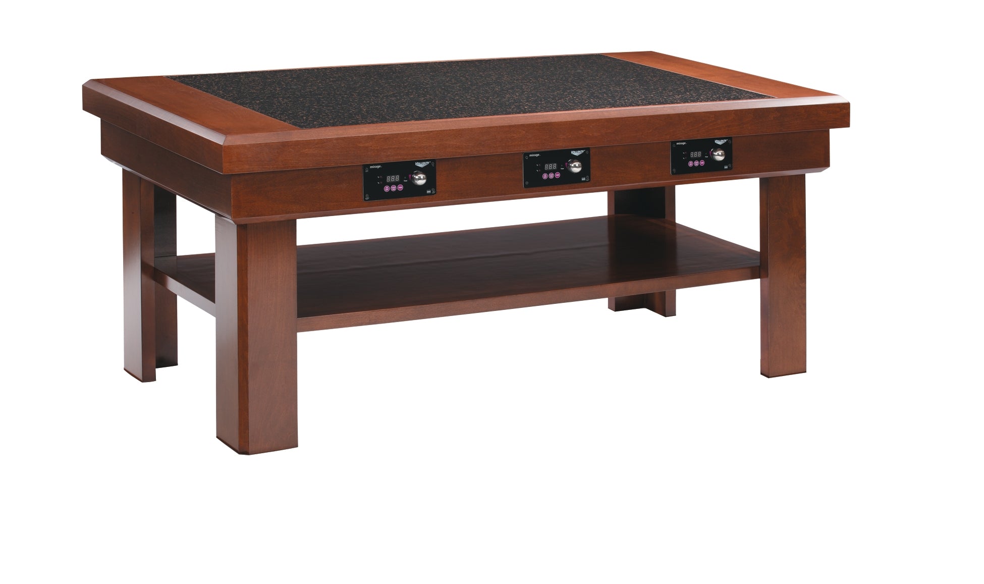 60-inch 3-hob Induction Buffet Table with Medium Oak Finish