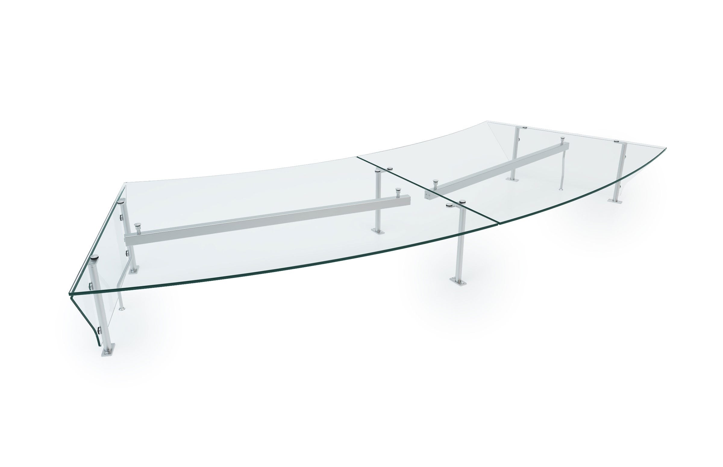 Versa-Gard Double-Sided Self-Service Food Protector with Glass Top Shelf