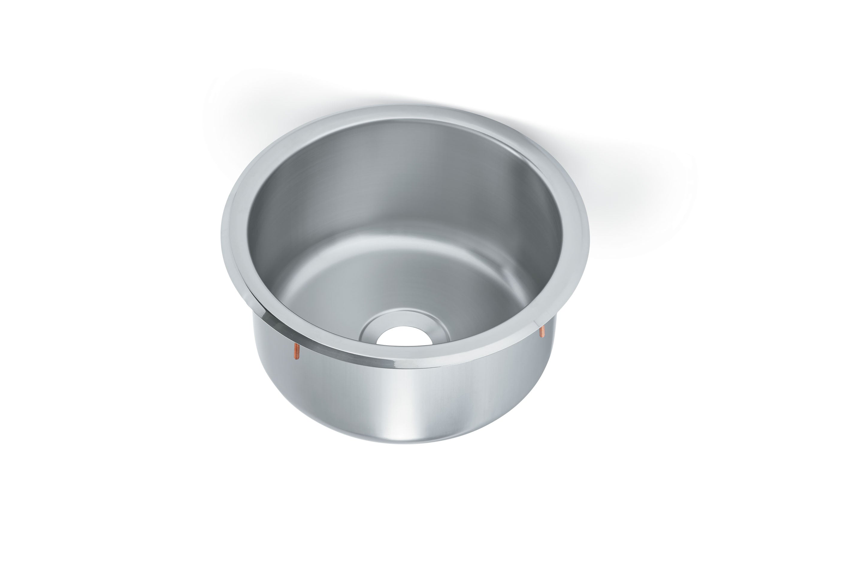 2-inch drain diameter - Round Sink with Straight Sides