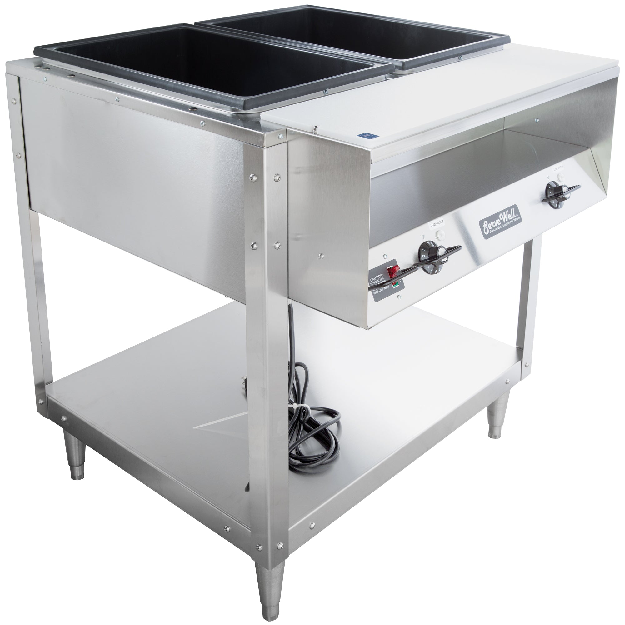 120-volt 960-watt two-well Servewell® stainless steel hot-food table