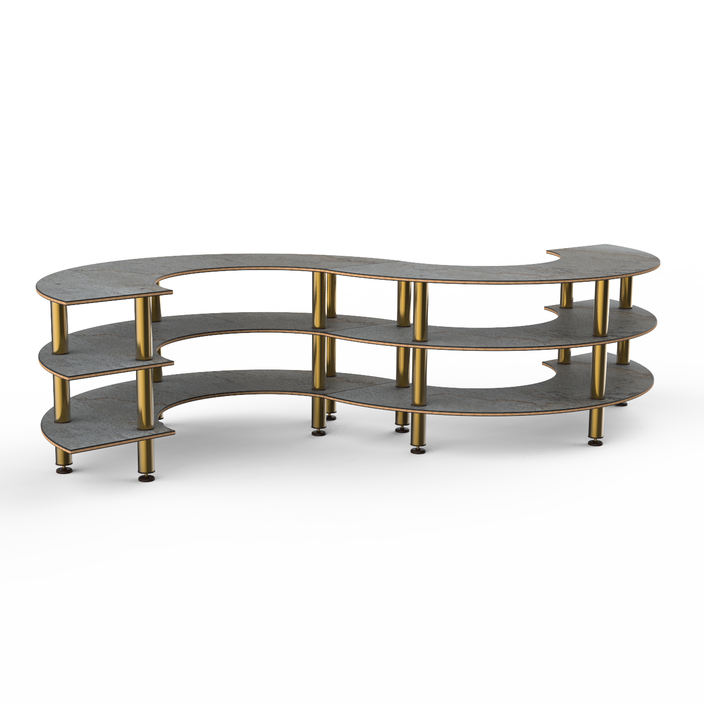 Small S Buffet Station L 141.0" W 76.0" Modular