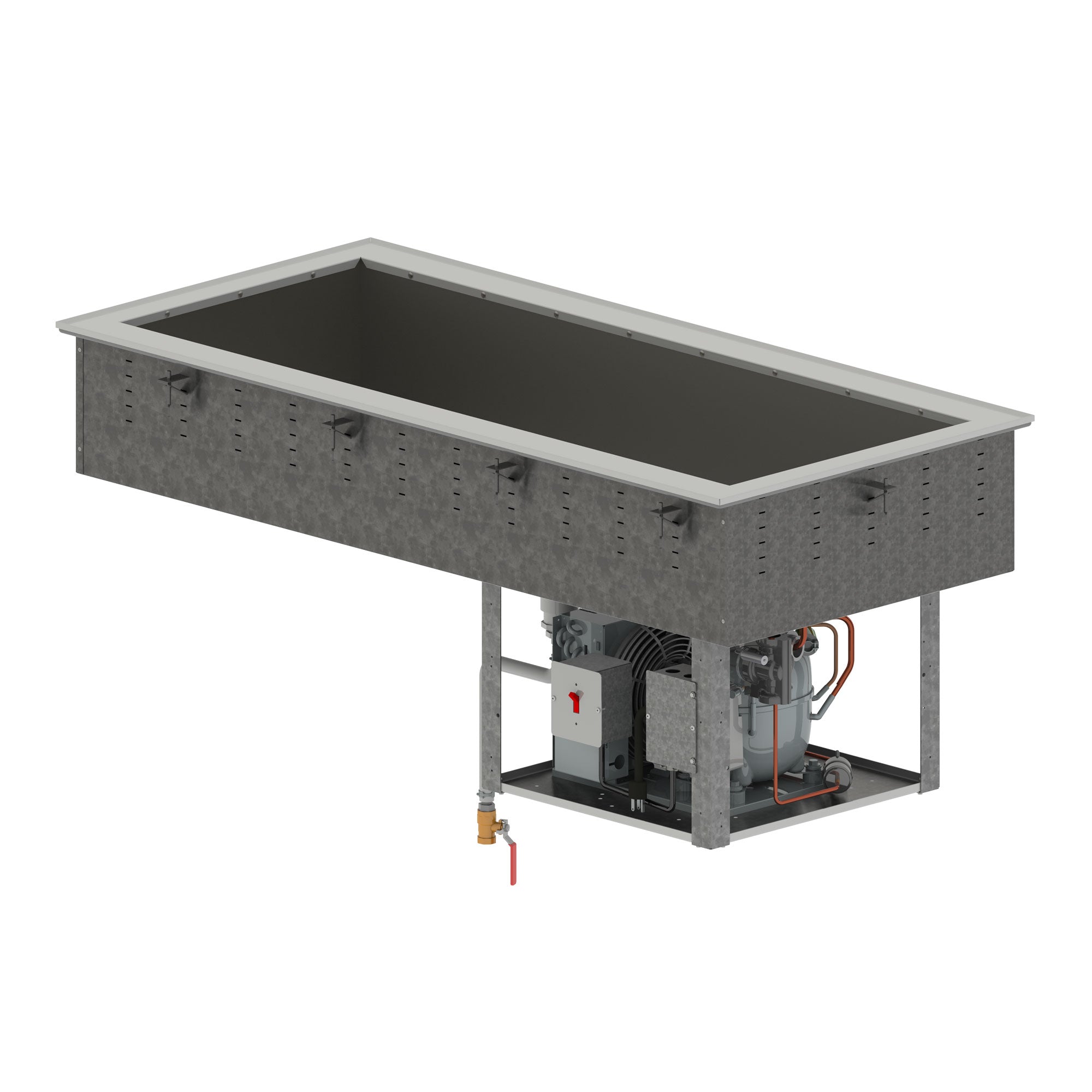 Three-Well 120-Volt Standard Refrigerated Modular Drop-In Cold Well with Flat Flange