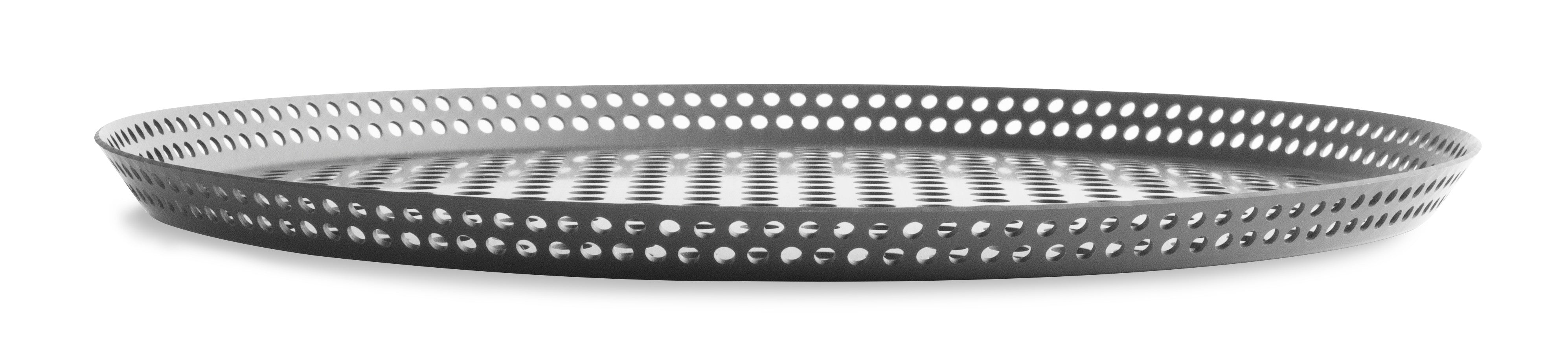12" Fully Perforated Press Cut Pizza Pan with Hard Coat Anodized Finish