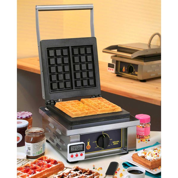 Roller Grill Brussels-Style Single Waffle Baker, 120V