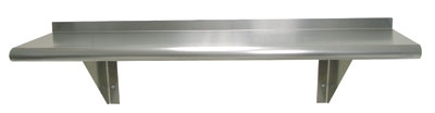 Wall-Mounted Stainless Steel Shelf, 108"W x 10"D