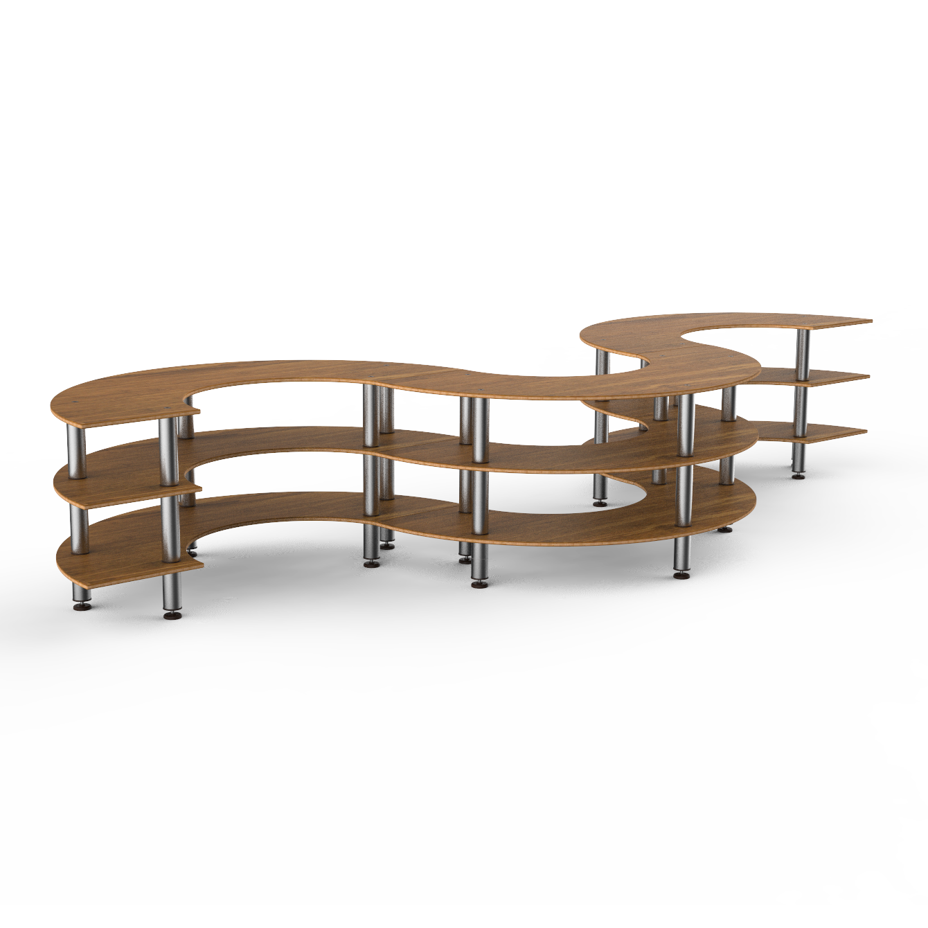 Large Snake Shape Station L 202.0" W 77.0" Modular