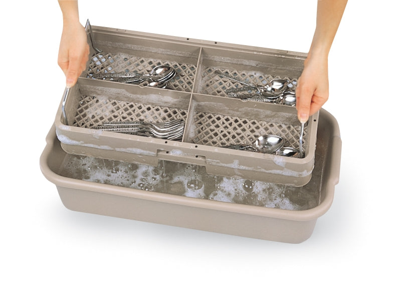 Flatware Soak & Washing Systems - Half rack soak system - Traex ® 4 compartment w/ handles & half tub